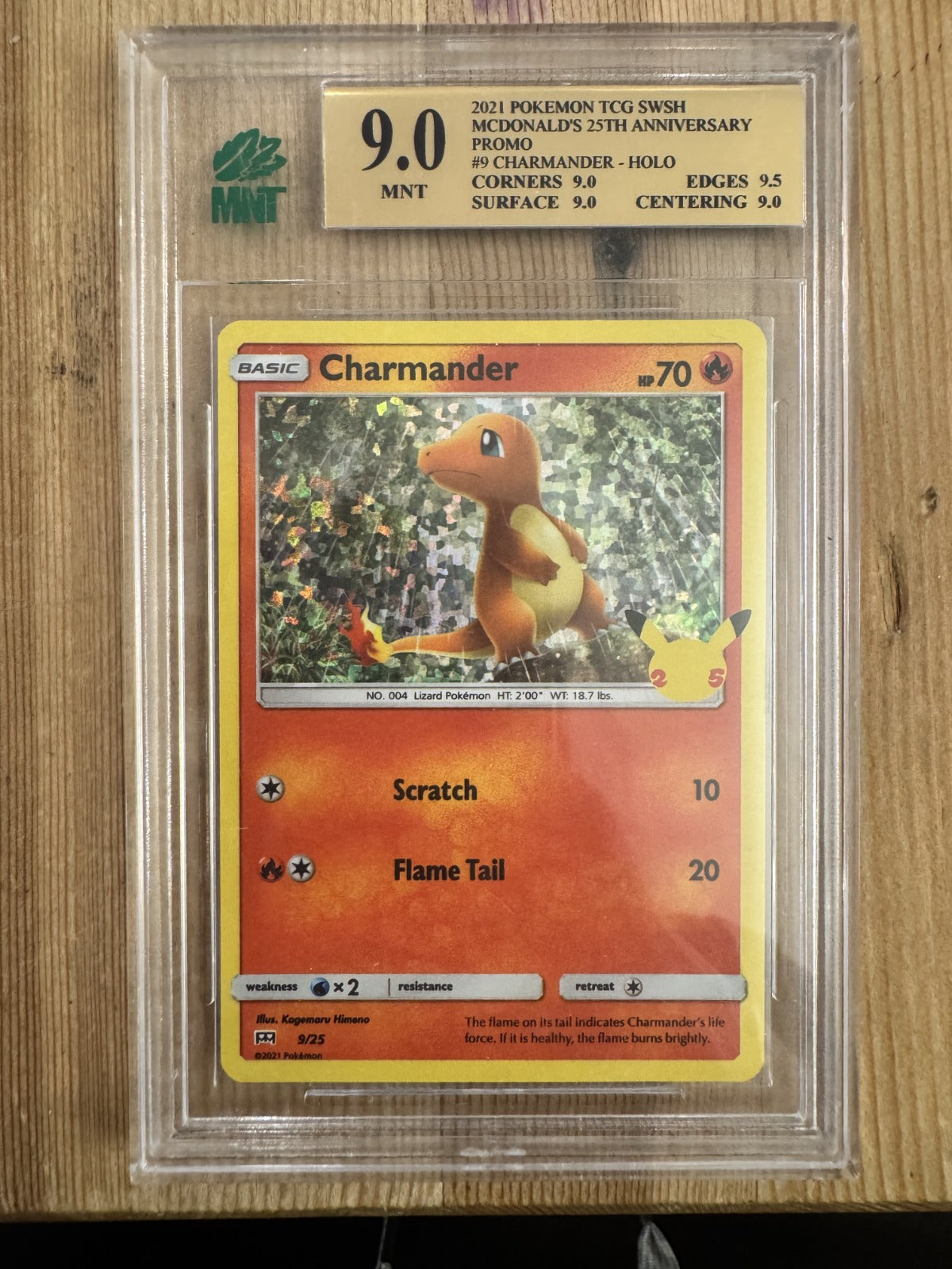 Charmander - 9/25 Promo Holo McDonald's 25th Anniversary Promos 9/25 MNT 9.0