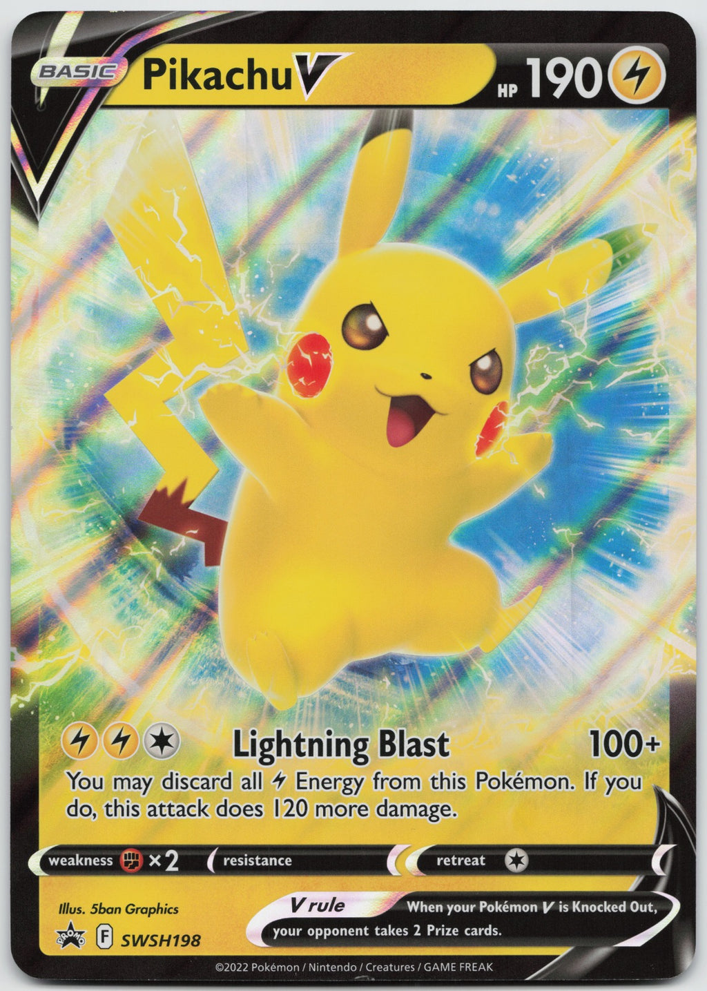 Pikachu V - Promo Holo JUMBO Cards SWSH198 NM