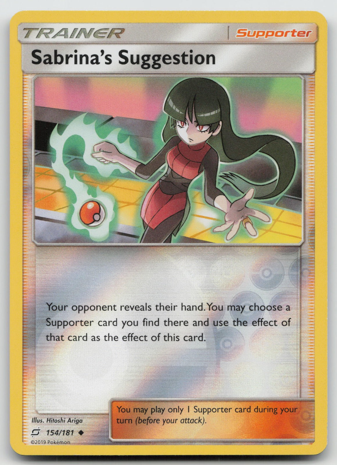 Sabrina's Suggestion Reverse Holo Uncommon SM - Team Up 154/181 NM