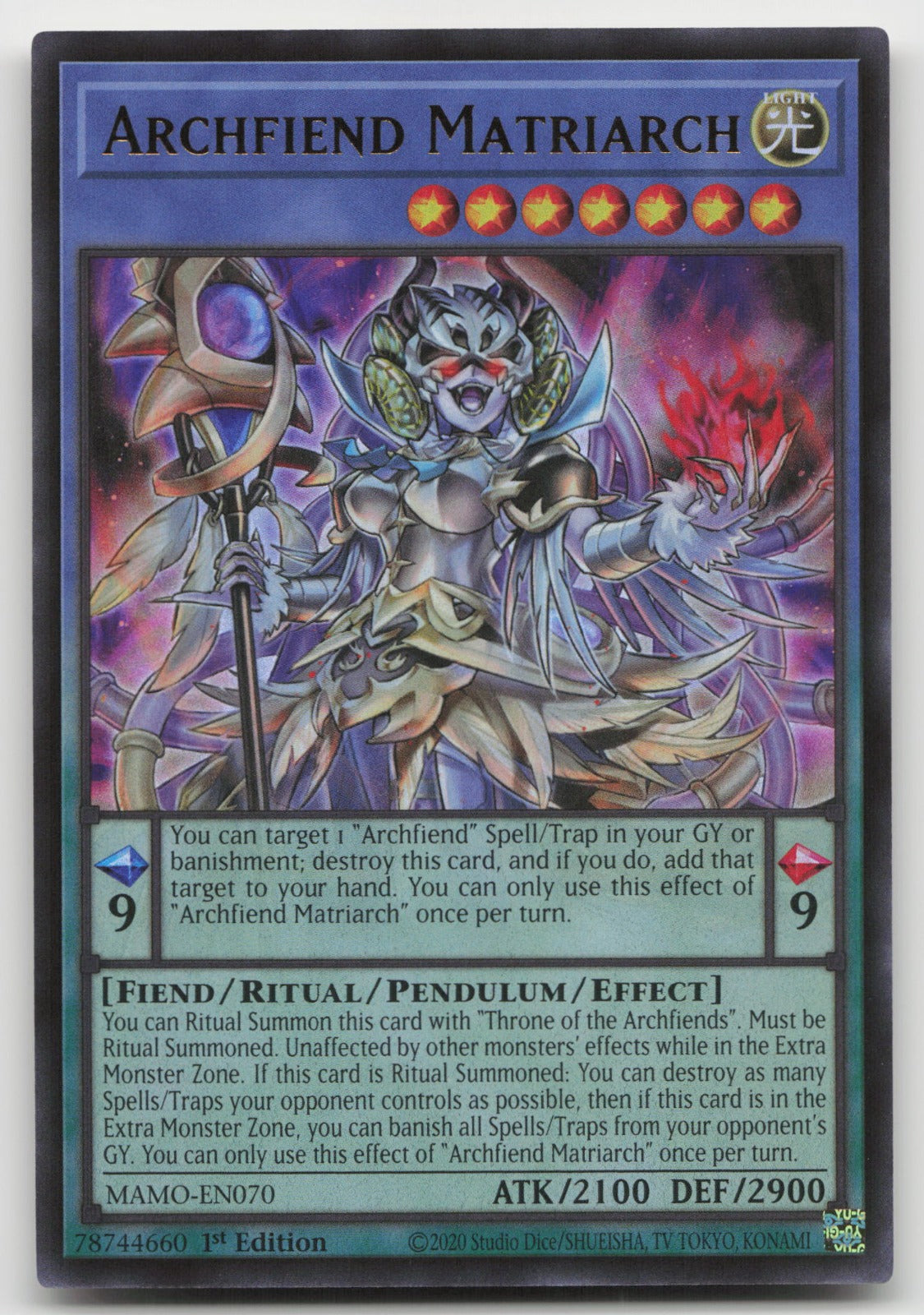 Archfiend Matriarch 1st Edition Ultra Rare Magnificent Monsters MAMO-EN070 NM