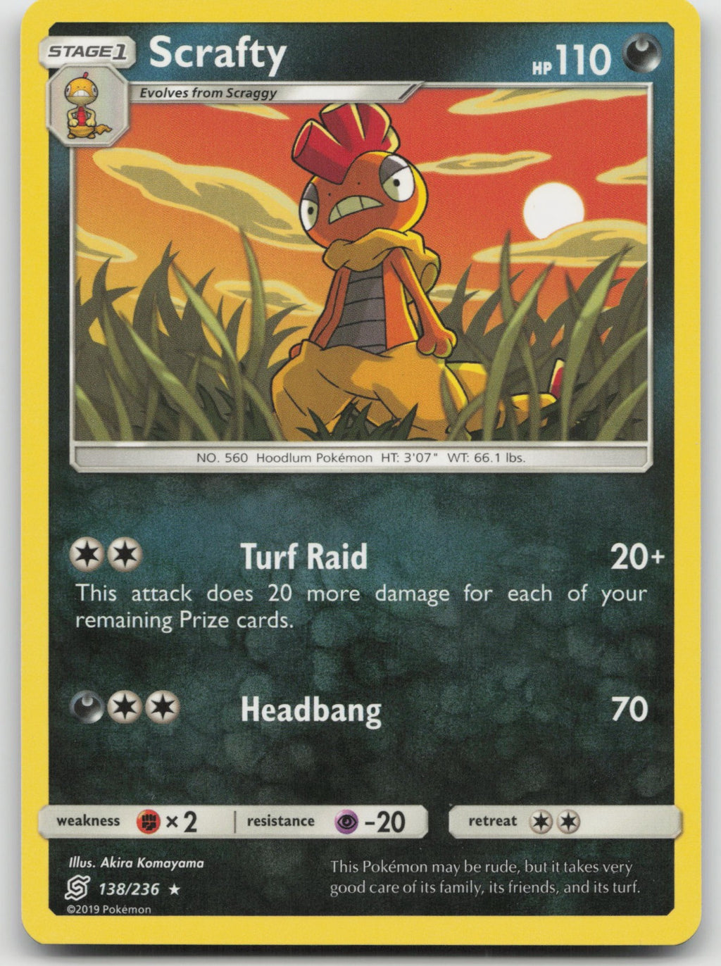 Scrafty Rare SM - Unified Minds 138/236 NM