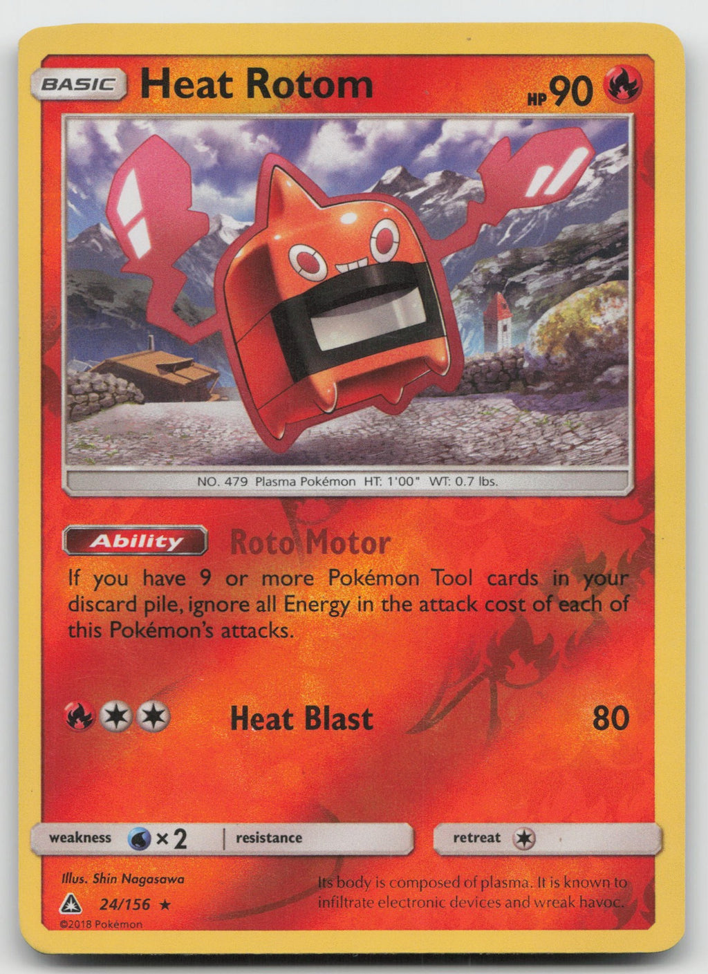 Heat Rotom Reverse Holo Rare SM - Ultra Prism 24/156 LP
