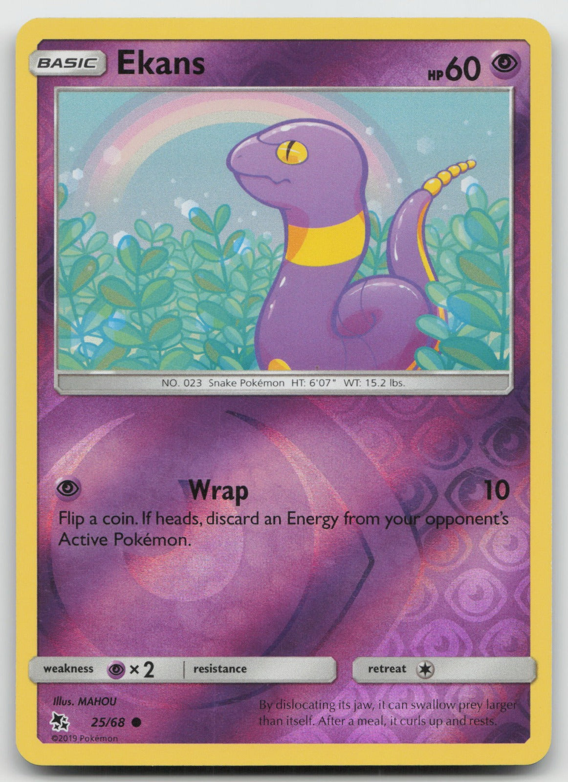 Ekans Reverse Holo Common Hidden Fates 25/68 NM