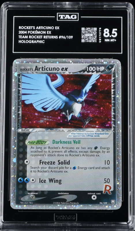 Rocket's Articuno ex Ultra Rare EX Team Rocket Returns 96/109 TAG 8.5 NOT PSA