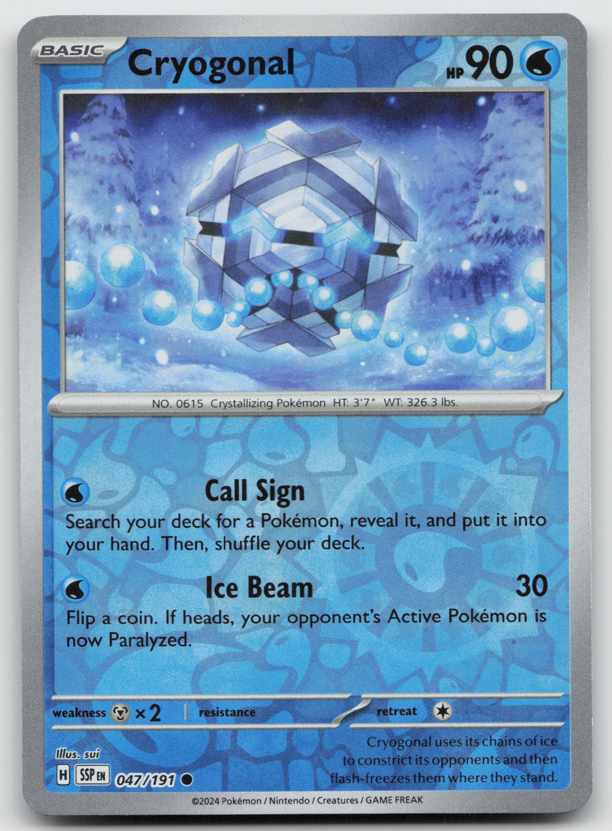 Cryogonal Common Reverse Holo SV08: Surging Sparks 047/191 NM