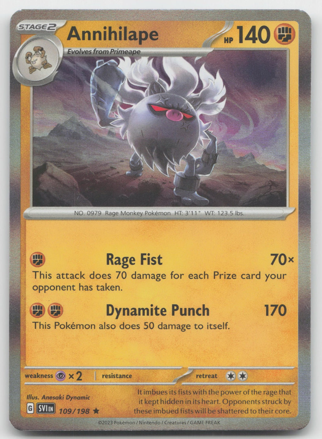 Annihilape Holo Rare SV01: Scarlet & Violet Base Set 109/198 NM