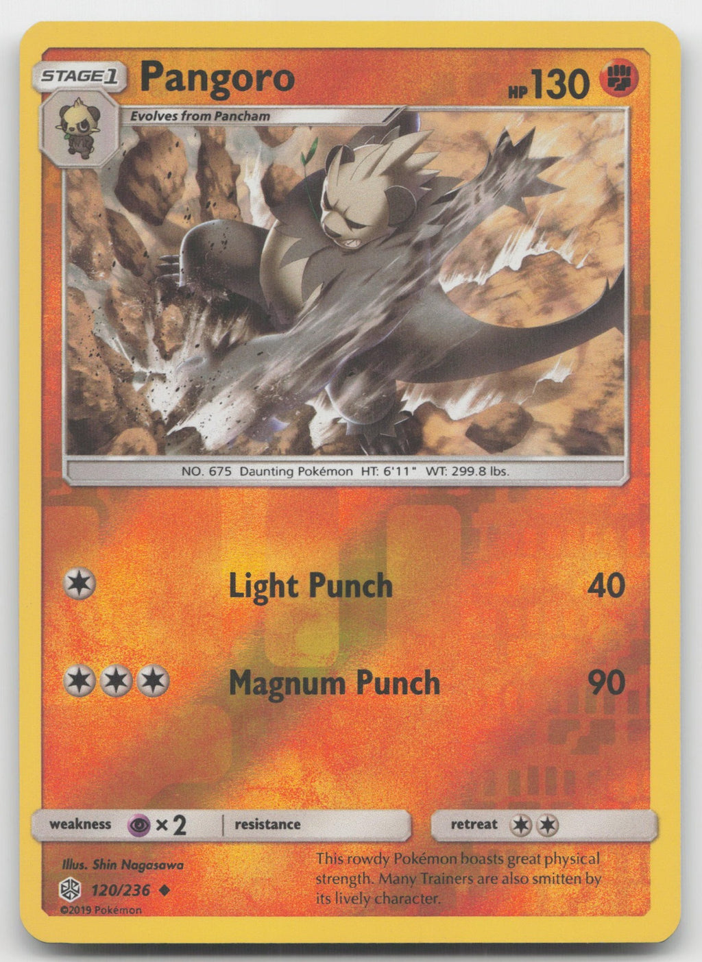 Pangoro Reverse Holo Uncommon SM - Cosmic Eclipse 120/236 NM