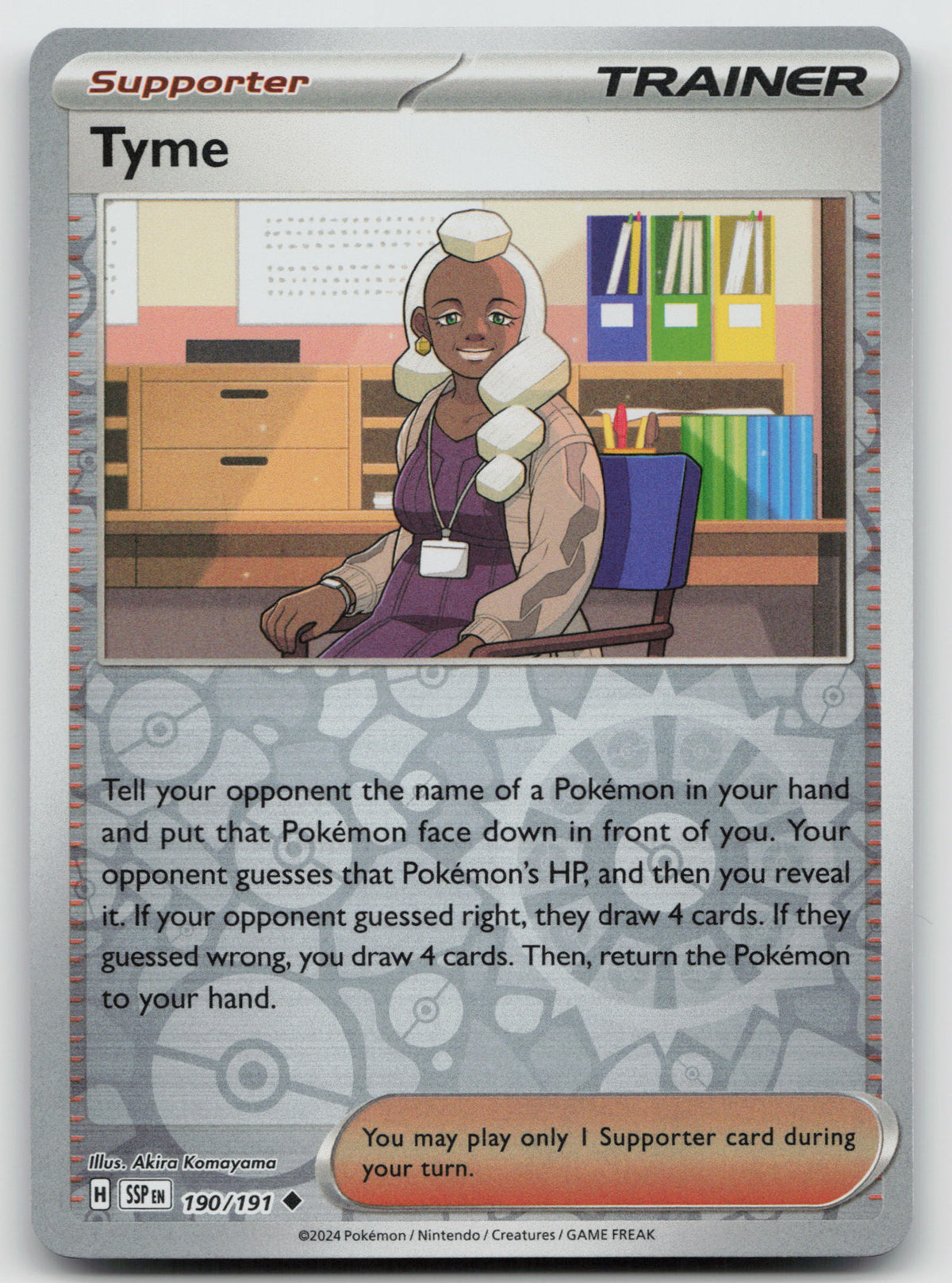 Tyme Uncommon Reverse Holo SV08: Surging Sparks 190/191 NM