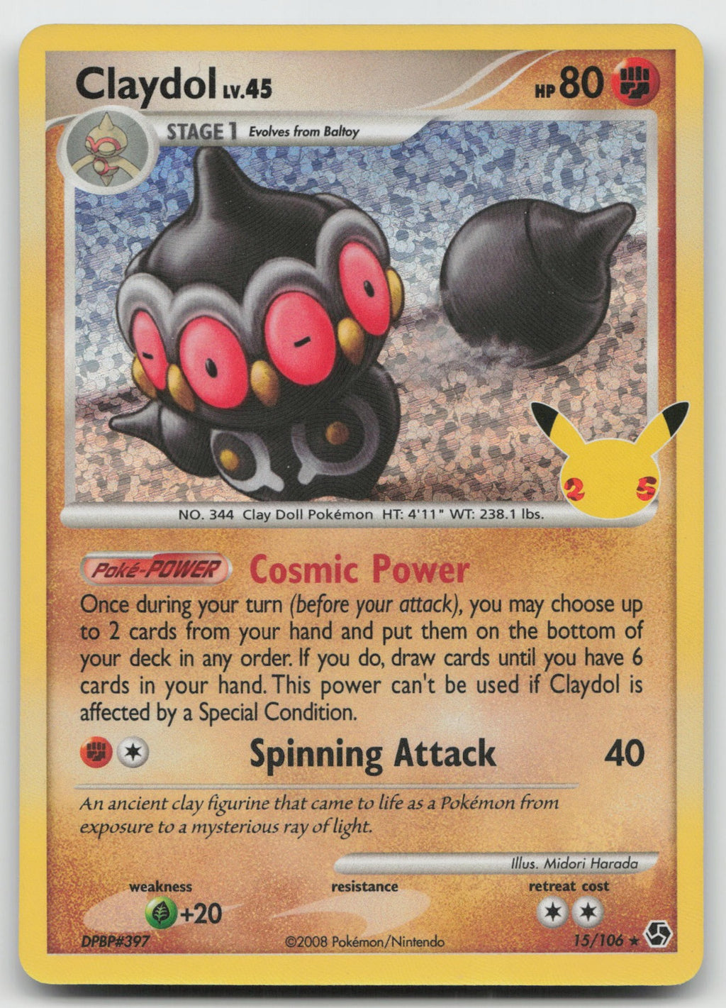 Claydol Holo Celebrations: Classic Collection 15/106 NM