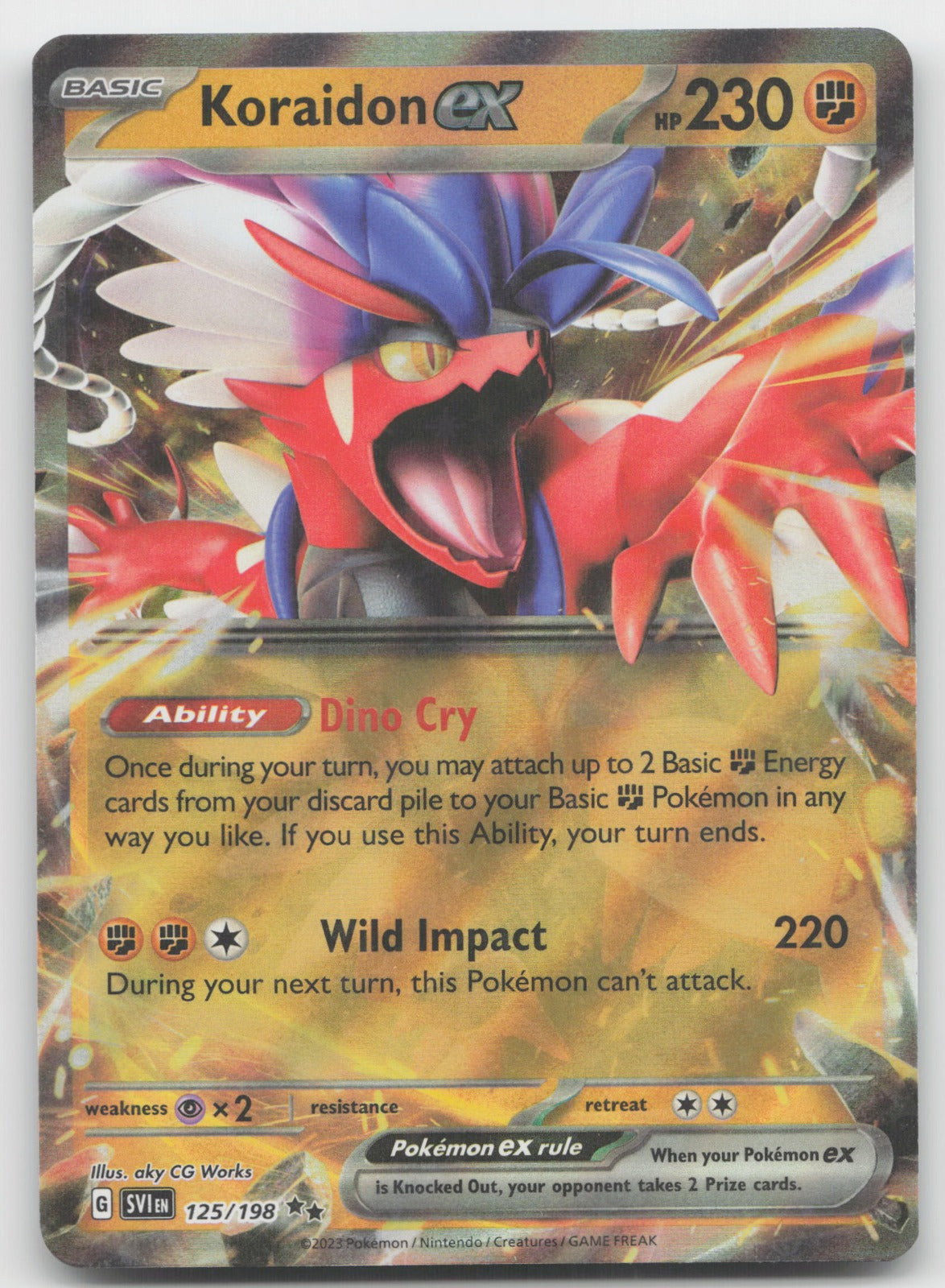 Koraidon ex Holo Double Rare SV01: Scarlet & Violet Base Set 125/198 NM