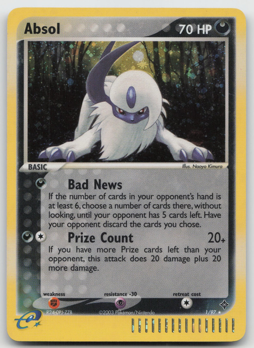 Absol Holo Rare EX Dragon 1/97 VLP