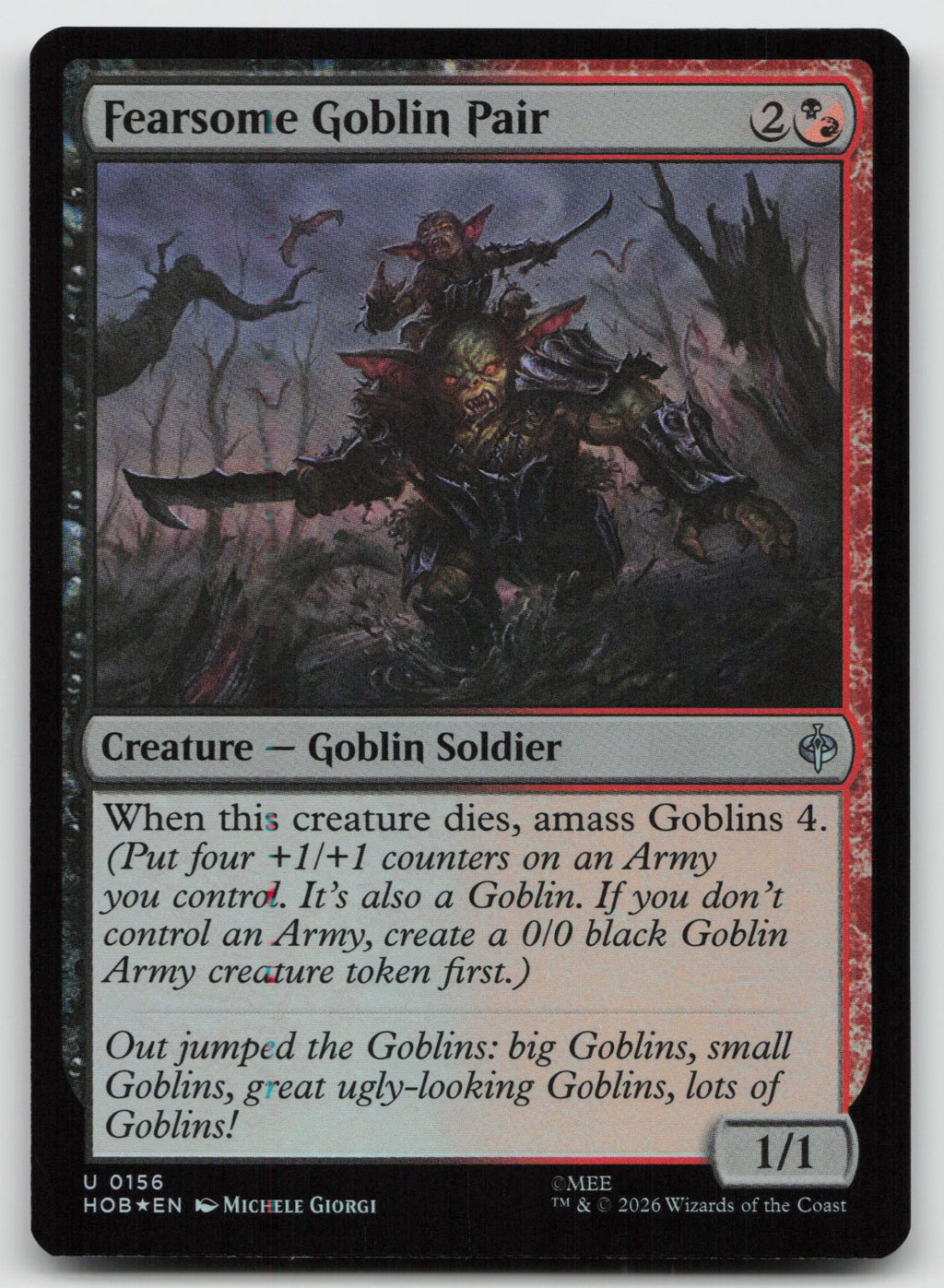 Fearsome Goblin Pair U Foil The Hobbit 156 NM