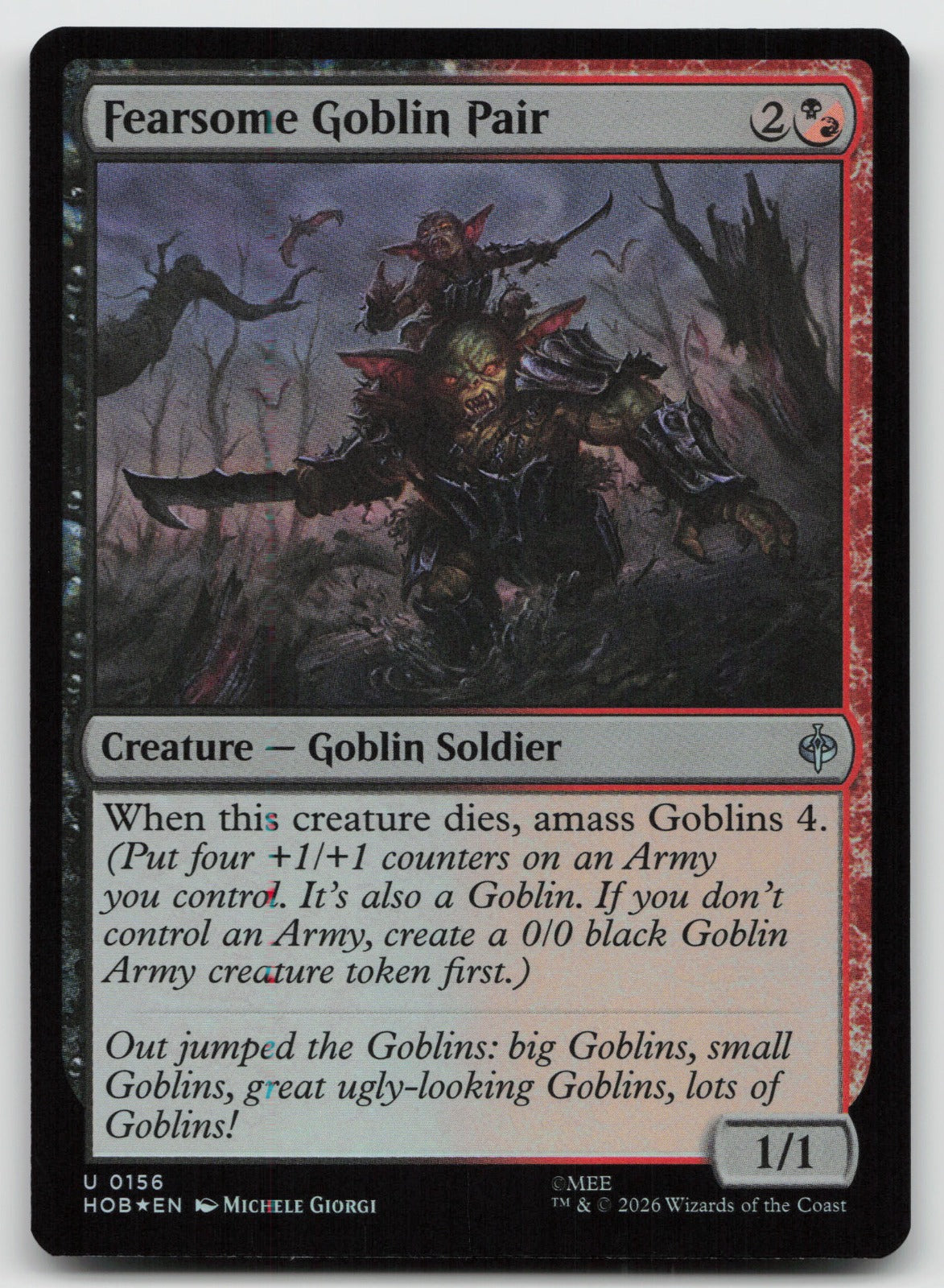 Fearsome Goblin Pair U Foil The Hobbit 156 NM