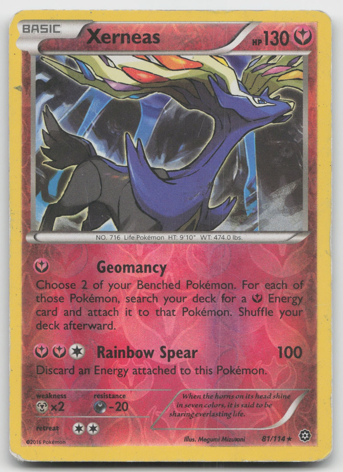 Xerneas Reverse Holo Rare XY - Steam Siege 81/114 LP