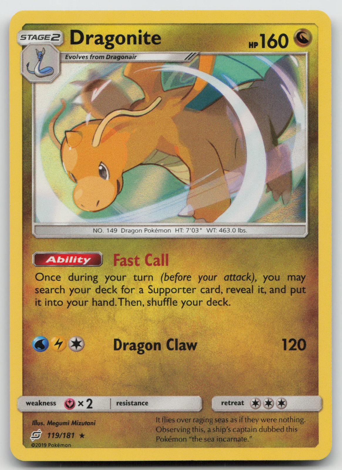 Dragonite Holo Rare SM - Team Up 119/181 NM