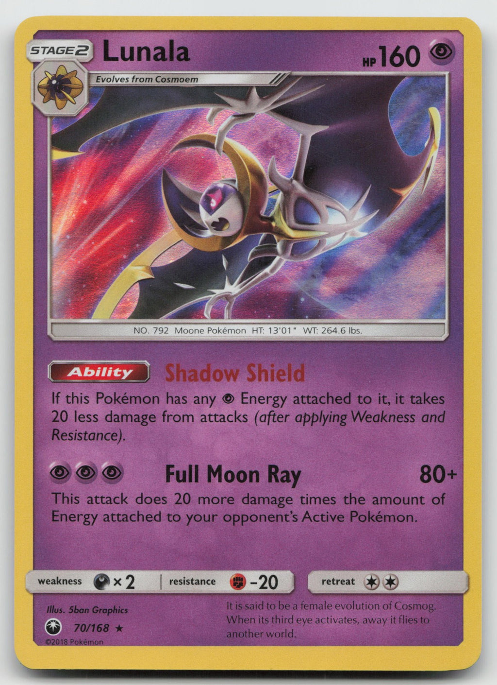 Lunala Holo Rare SM - Celestial Storm 70/168 NM/VLP