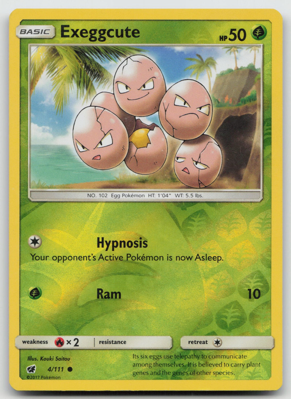 Exeggcute Reverse Holo Common SM - Crimson Invasion 4/111 LP