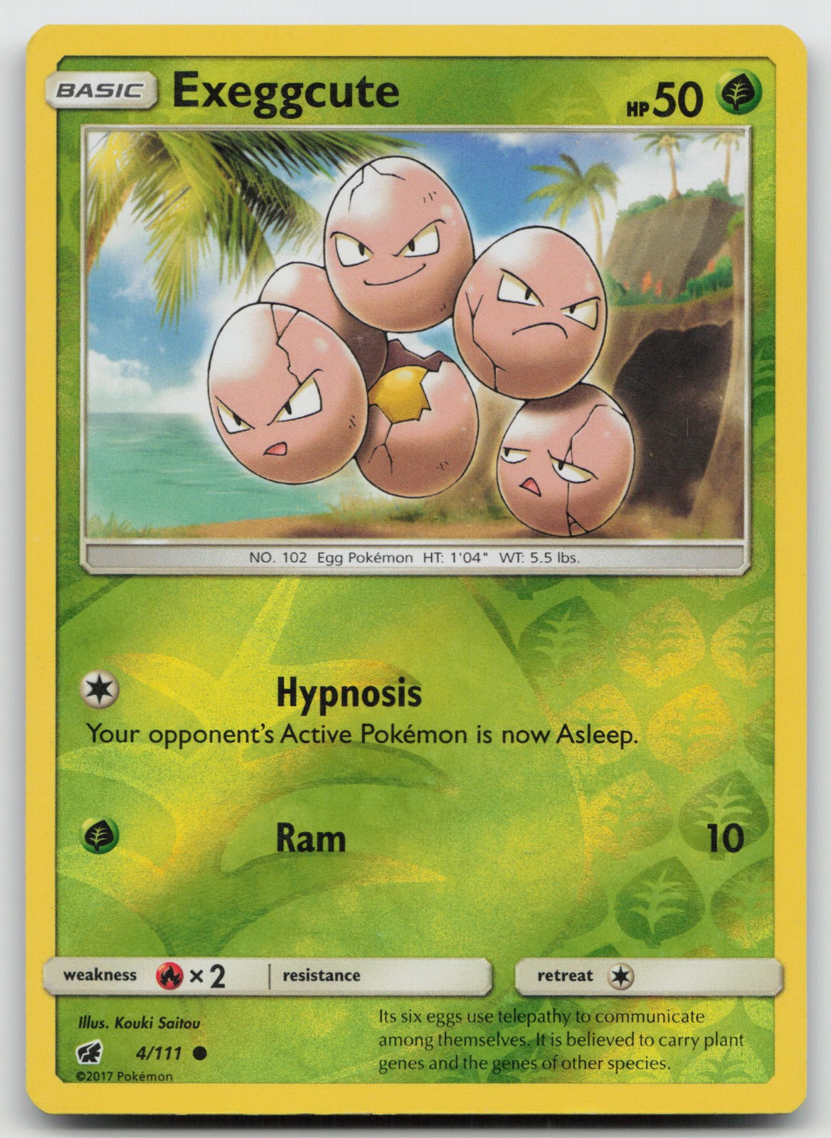 Exeggcute Reverse Holo Common SM - Crimson Invasion 4/111 LP