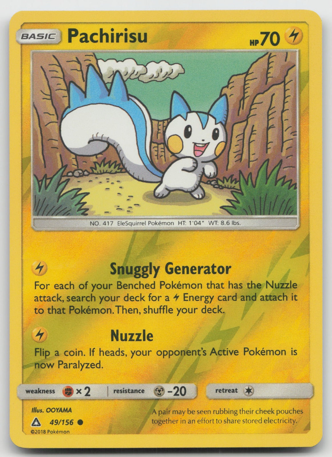 Pachirisu Reverse Holo Common SM - Ultra Prism 49/156 NM