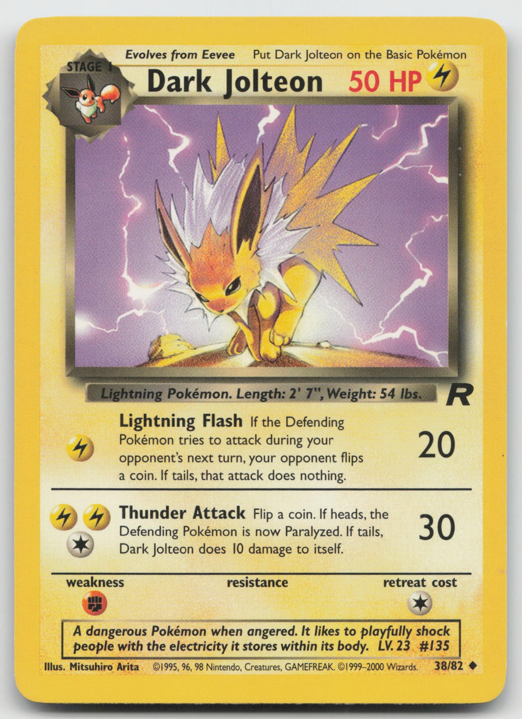 Dark Jolteon Unlimited Uncommon Team Rocket 38/82 NM/VLP