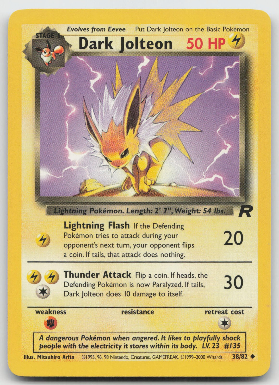 Dark Jolteon Unlimited Uncommon Team Rocket 38/82 NM/VLP