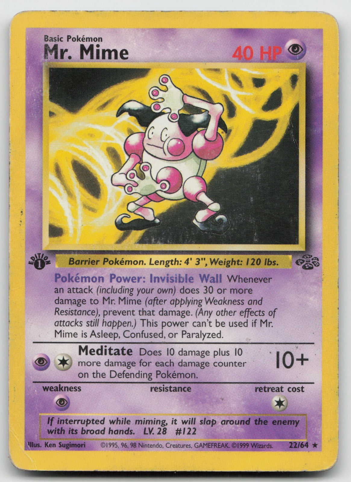 Mr. Mime Rare 1st Edition Jungle 22/64 DMG