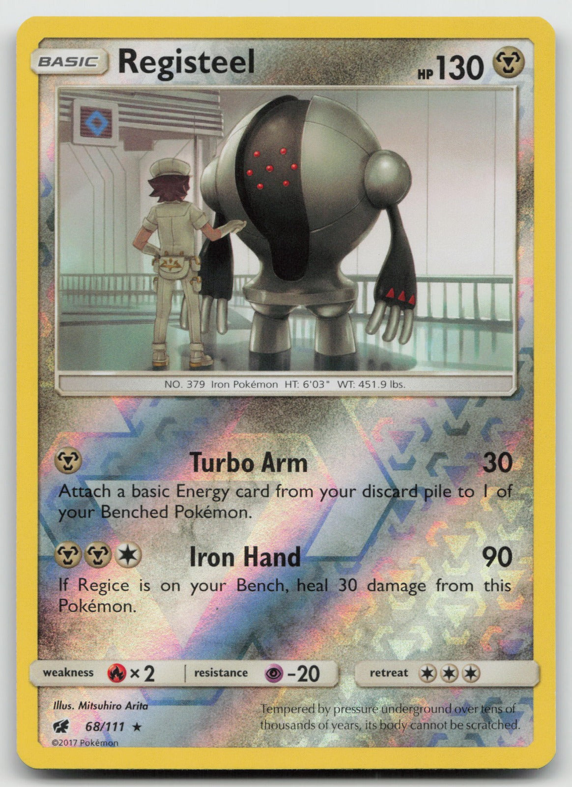 Registeel Reverse Holo Rare SM - Crimson Invasion 68/111 NM