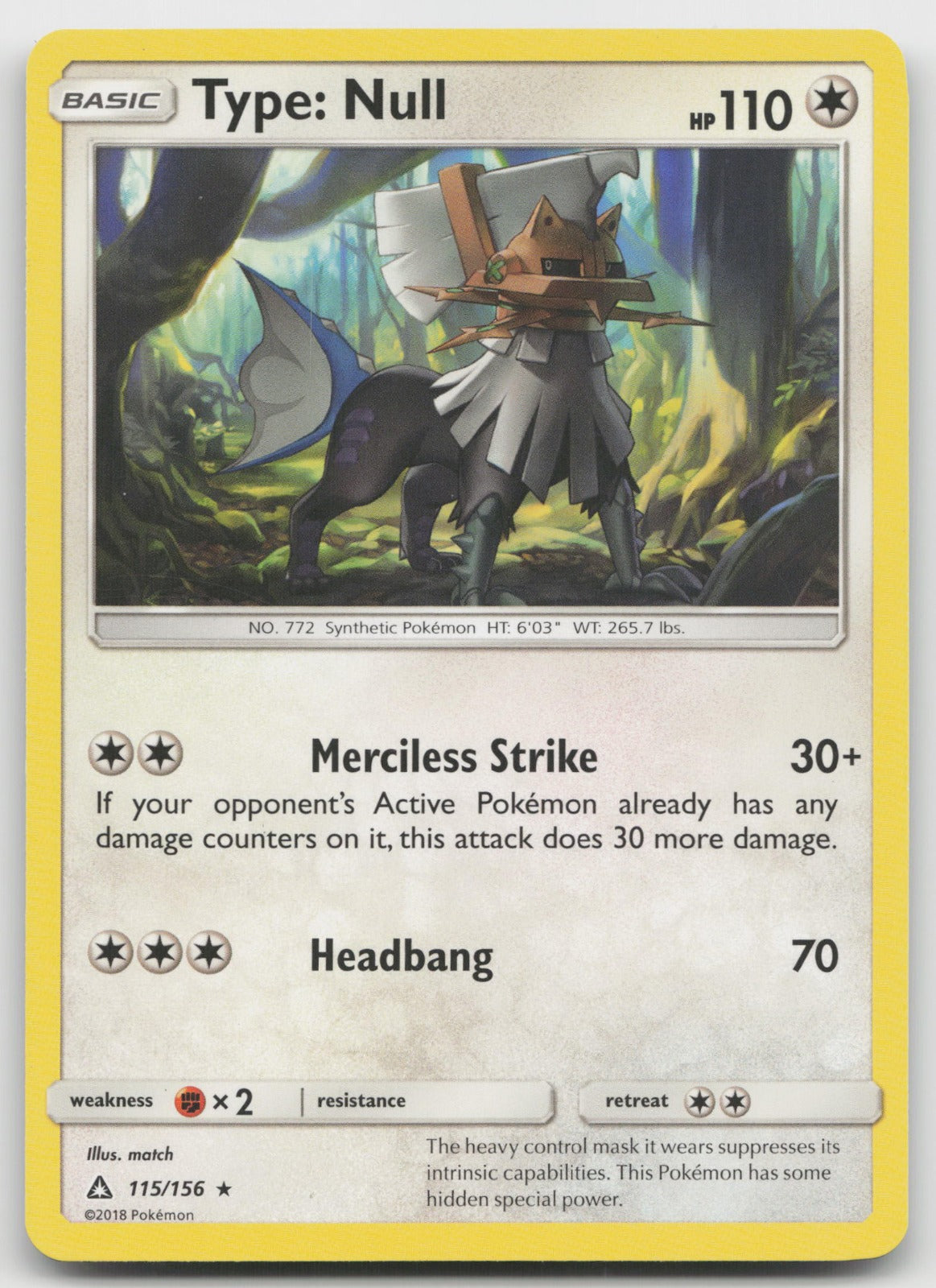 Type: Null Rare SM - Ultra Prism 115/156 VLP