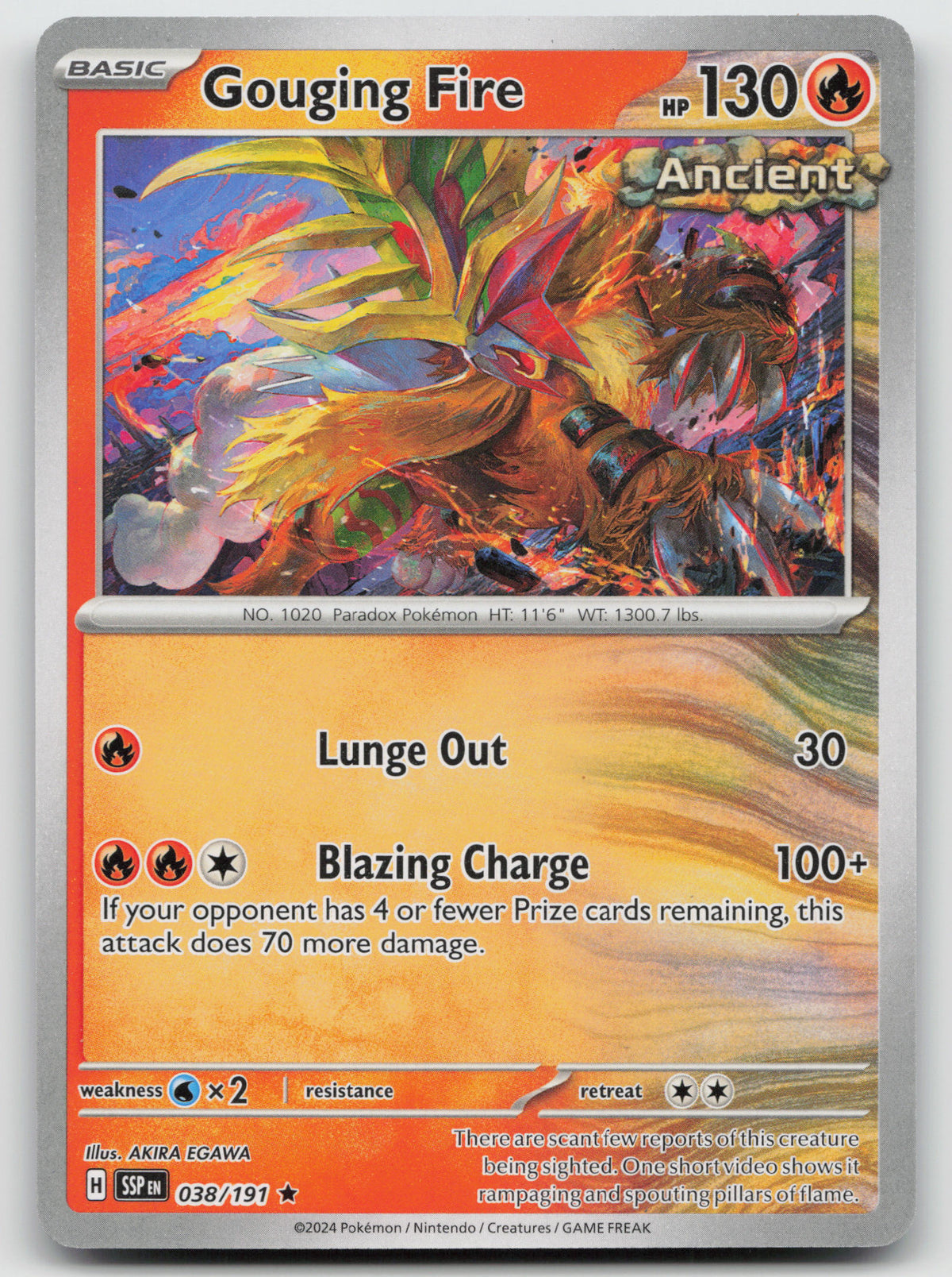Gouging Fire - Non Holo Normal Deck Exclusives 038/191 NM