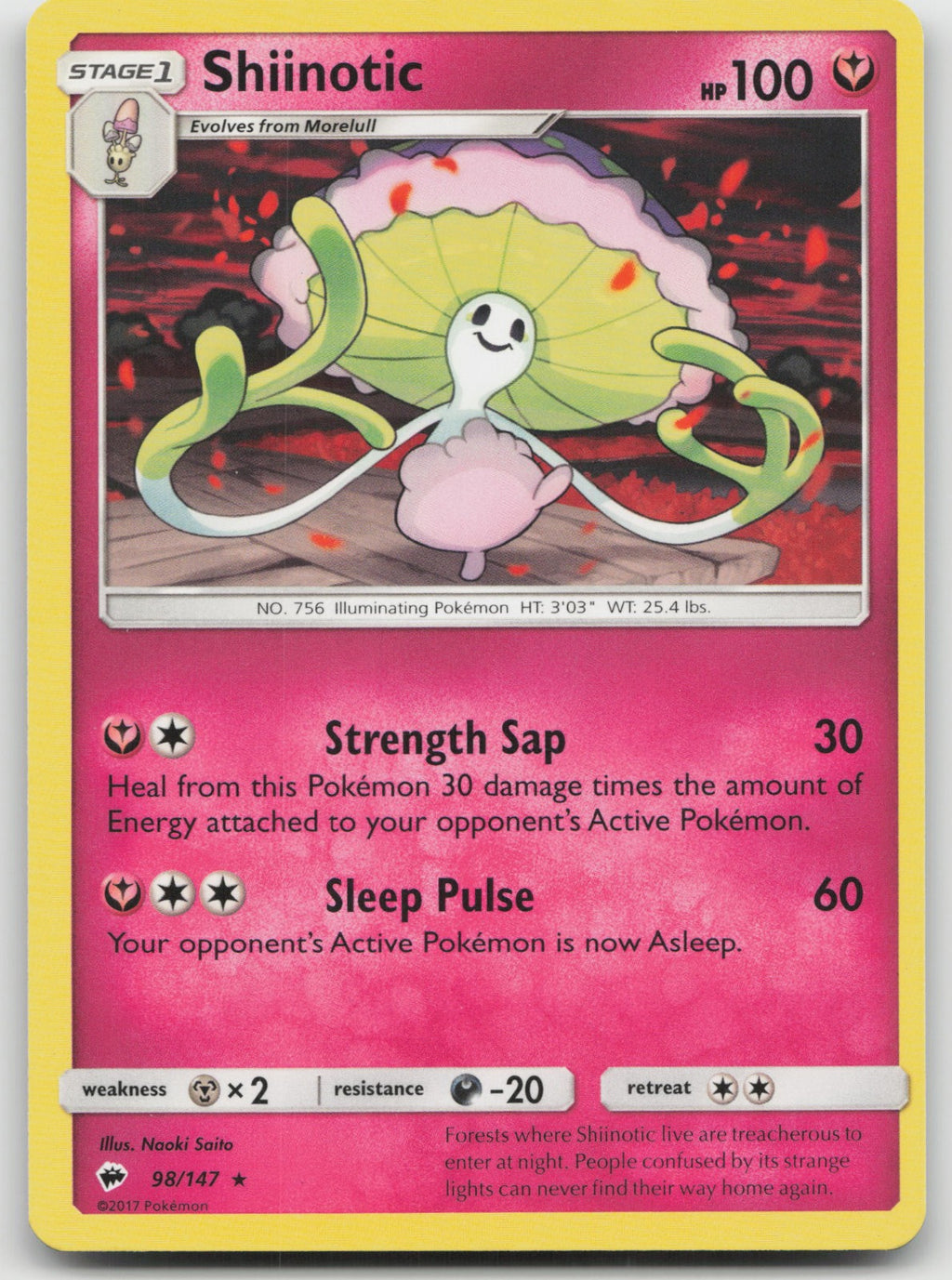 Shiinotic Rare SM - Burning Shadows 98/147 LP