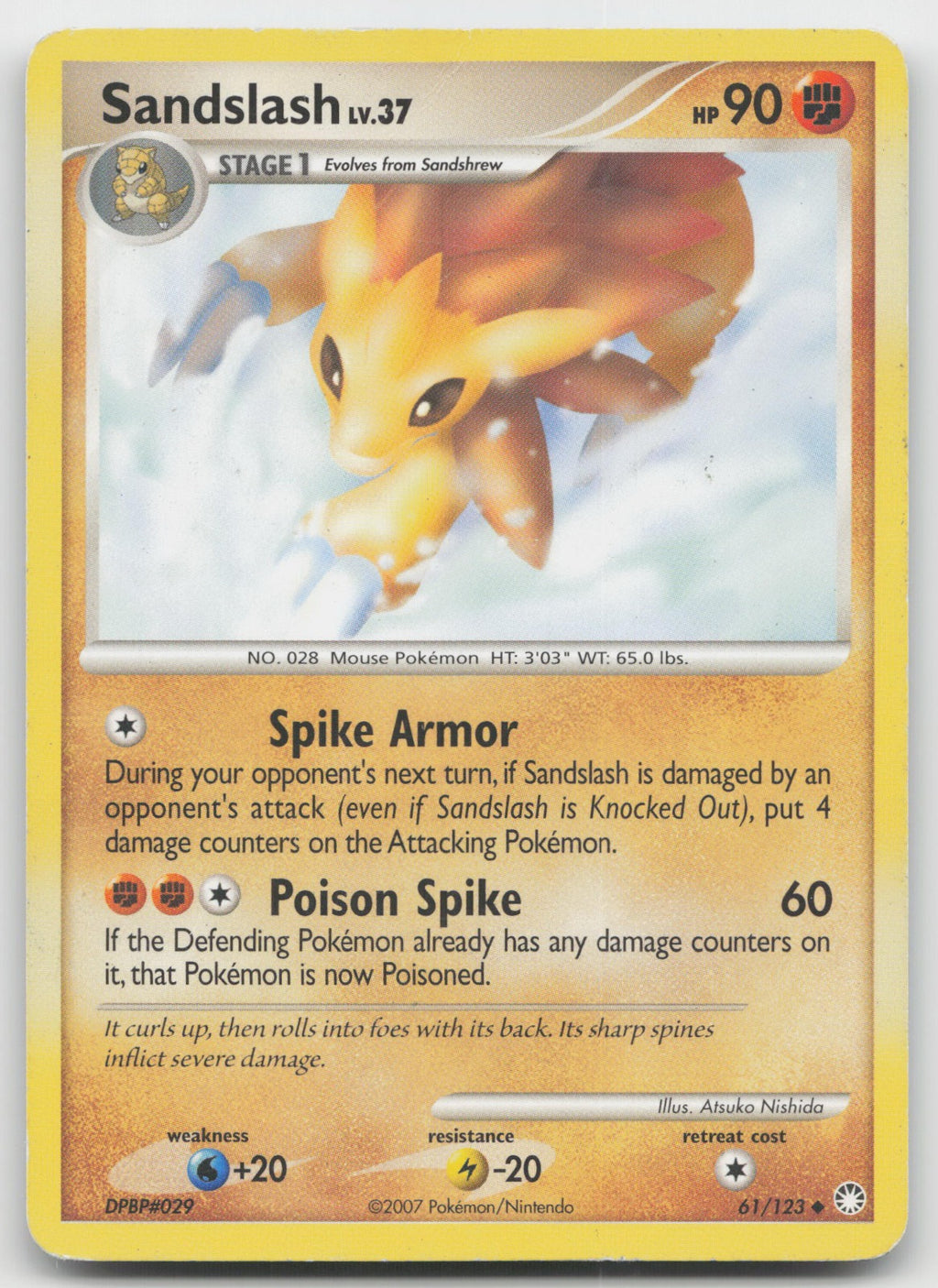 Sandslash Uncommon Mysterious Treasures 61/123 DMG