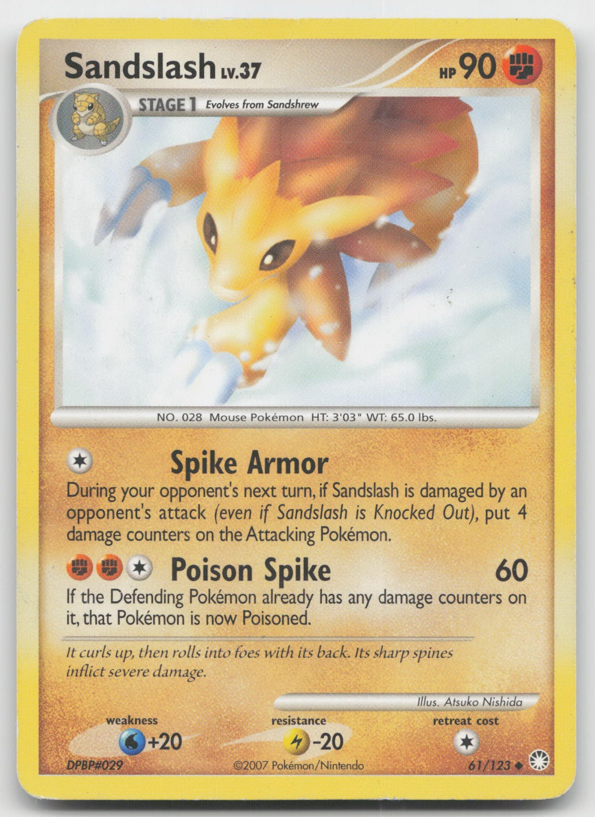 Sandslash Uncommon Mysterious Treasures 61/123 DMG