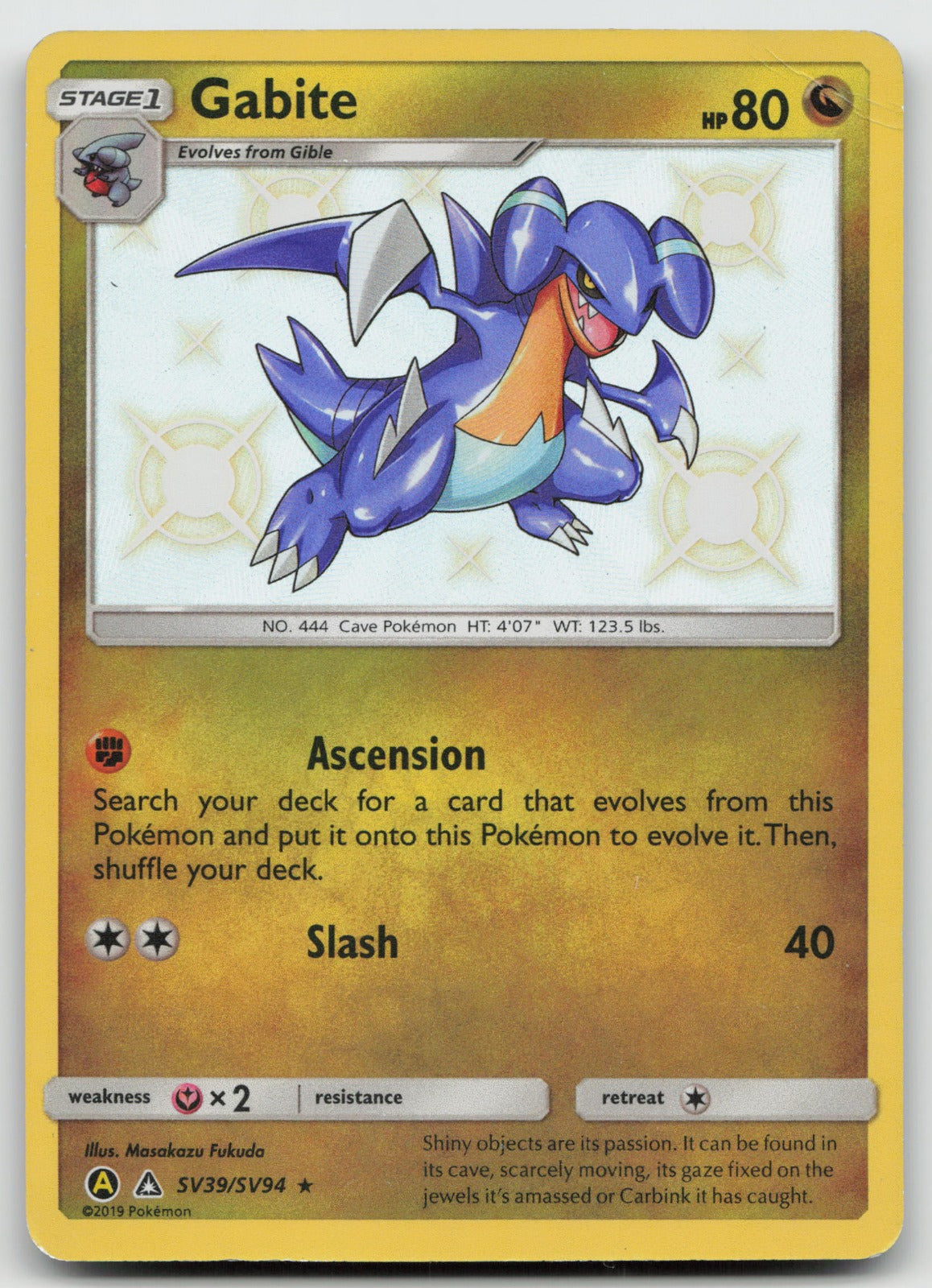 Gabite Shiny Holo Rare Hidden Fates: Shiny Vault SV39/SV94 DMG