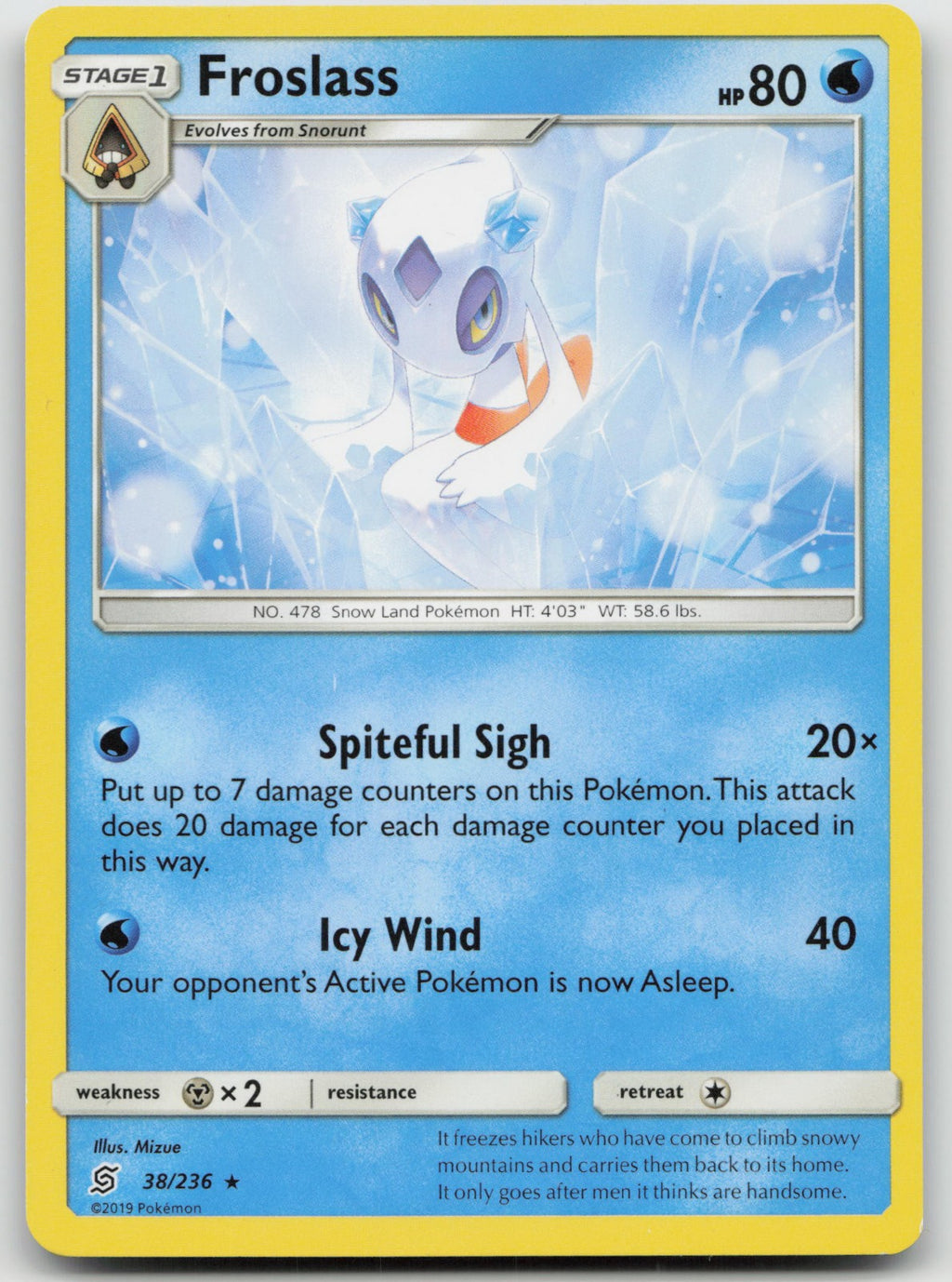 Froslass (SM Unified Minds) Non Holo Rare Deck Exclusives 38/236 NM