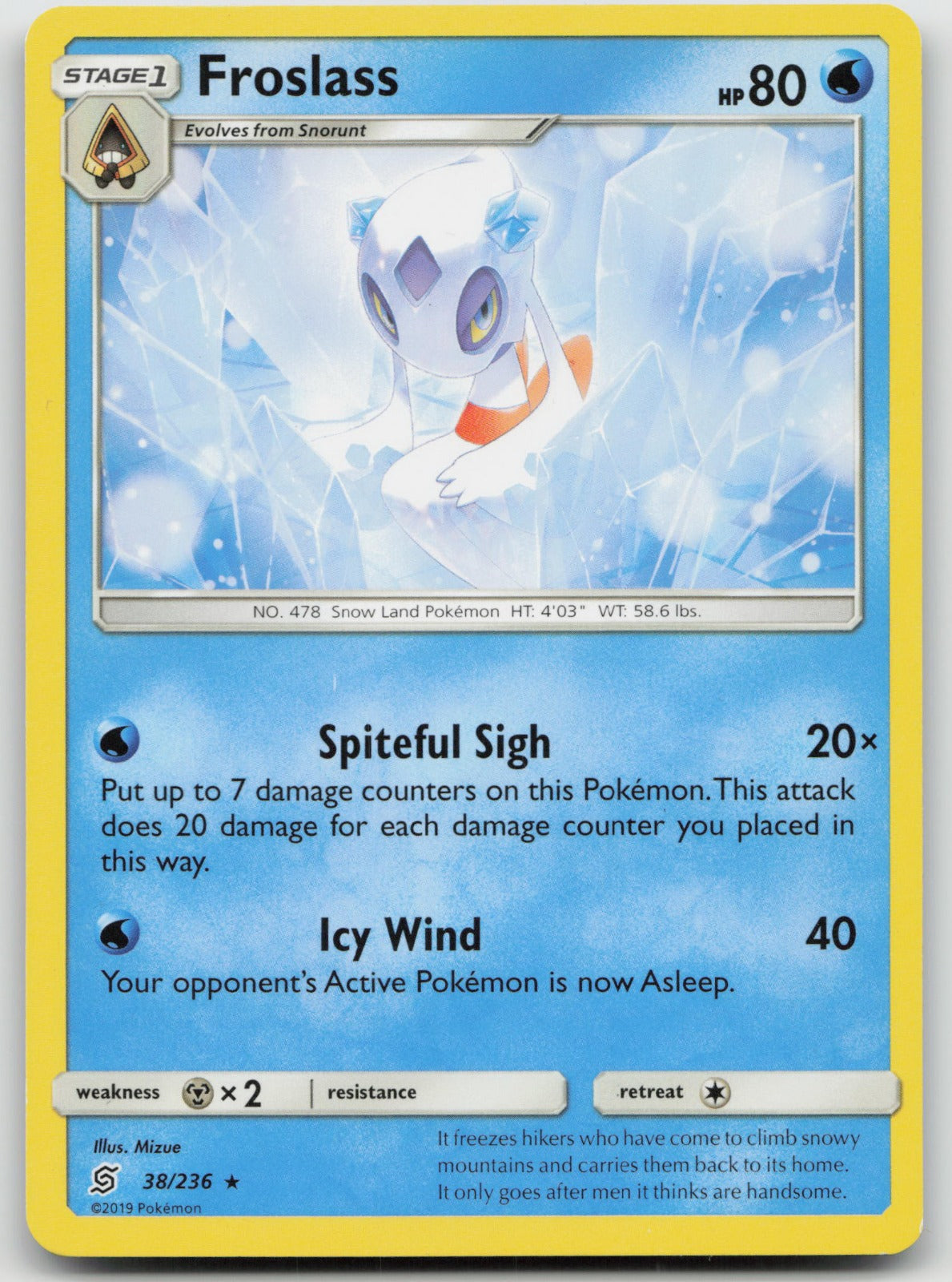Froslass (SM Unified Minds) Non Holo Rare Deck Exclusives 38/236 NM