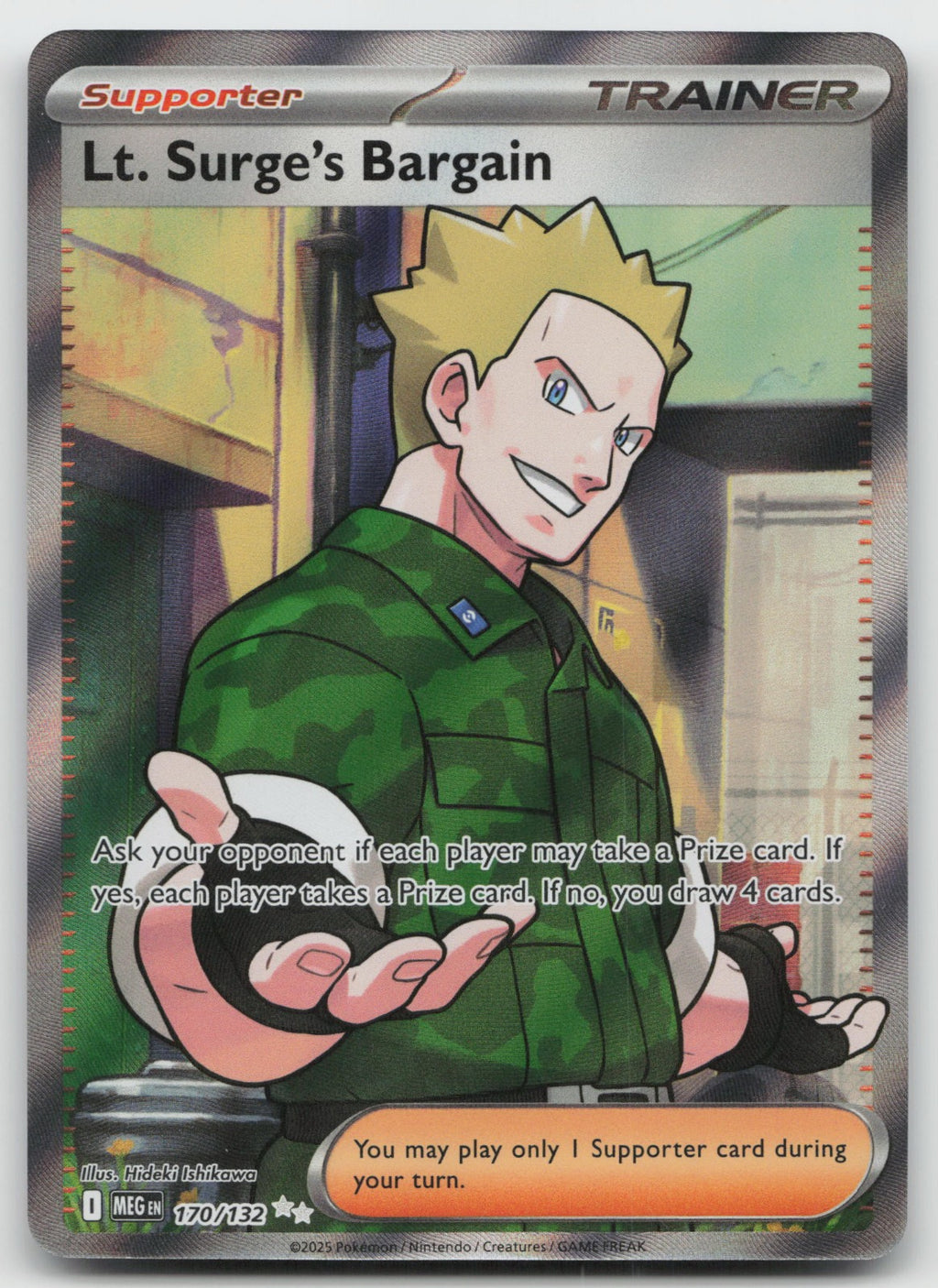 Lt. Surge's Bargain Holo Ultra Rare ME01: Mega Evolution 170/132 NM
