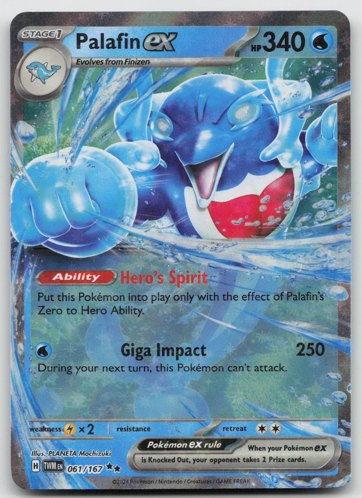 Palafin ex Double Rare Reverse Holo SV06: Twilight Masquerade 061/167 NM
