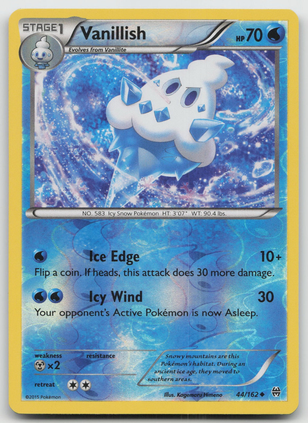Vanillish Uncommon Reverse Holo XY - BREAKthrough 44/162 LP