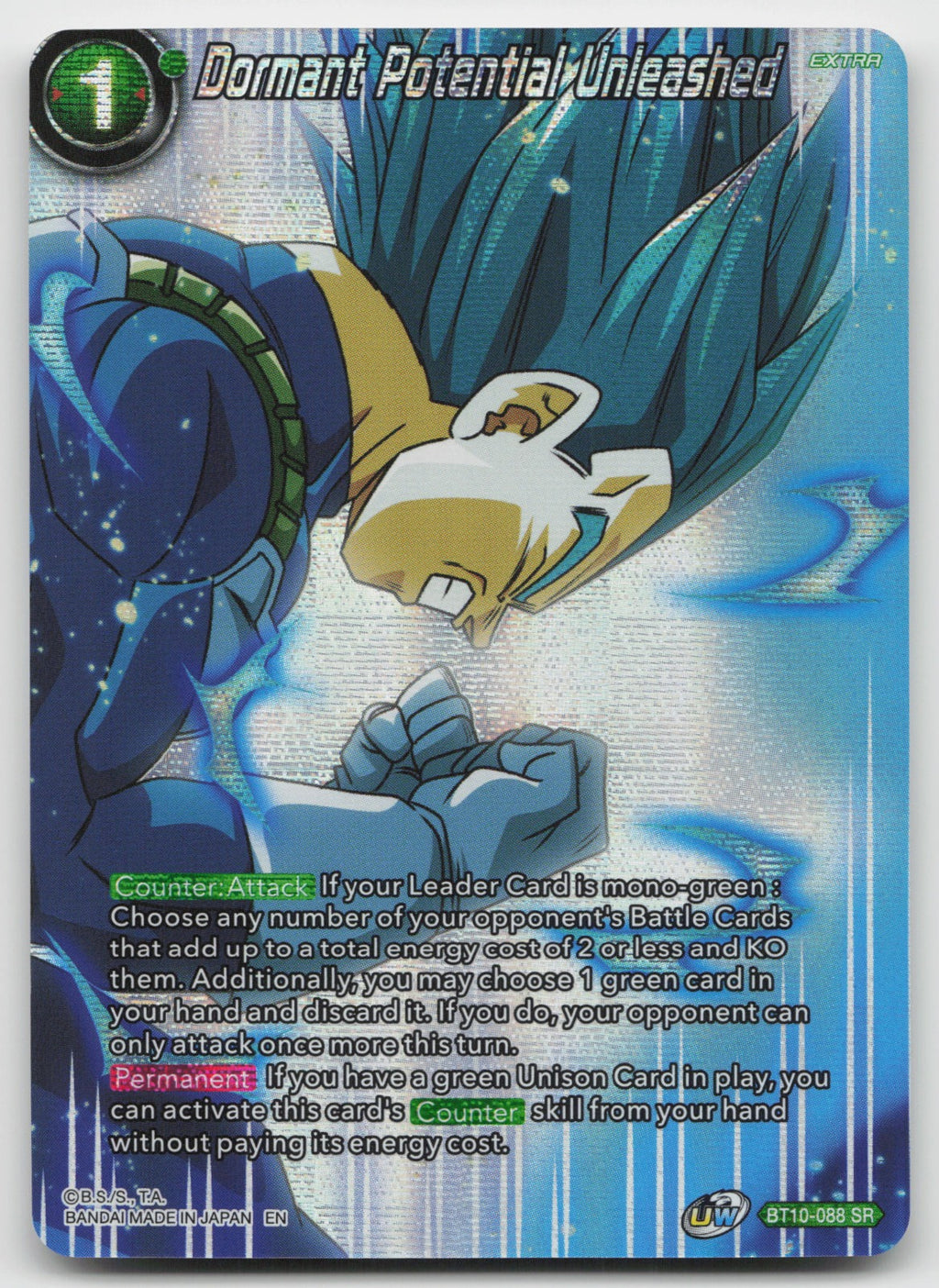 Dormant Potential Unleashed Super Rare Foil Theme: History of Vegeta BT10-088 NM