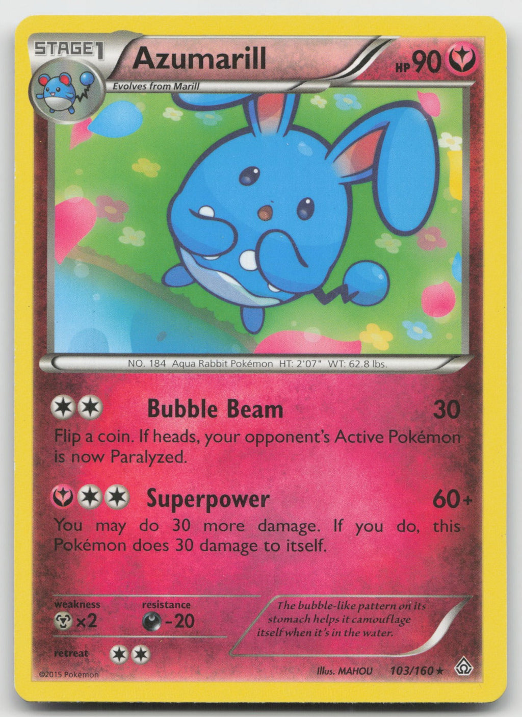 Azumarill Rare XY - Primal Clash 103/160 LP