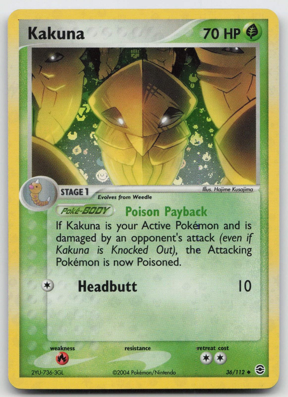 Kakuna Uncommon Reverse Holo FireRed & LeafGreen 36/112 NM