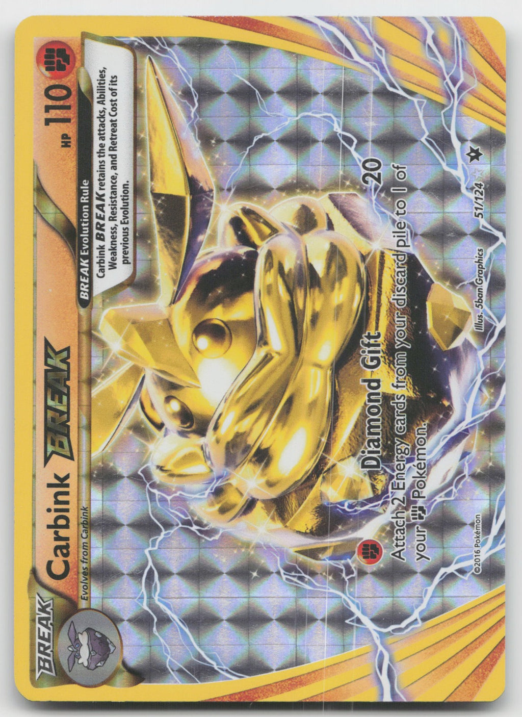 Carbink BREAK Rare BREAK XY - Fates Collide 51/124 NM