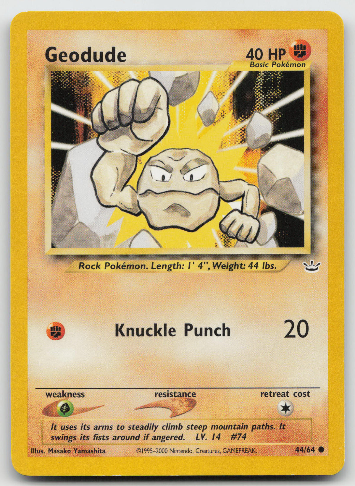 Geodude Common Unlimited Neo Revelation 44/64 LP