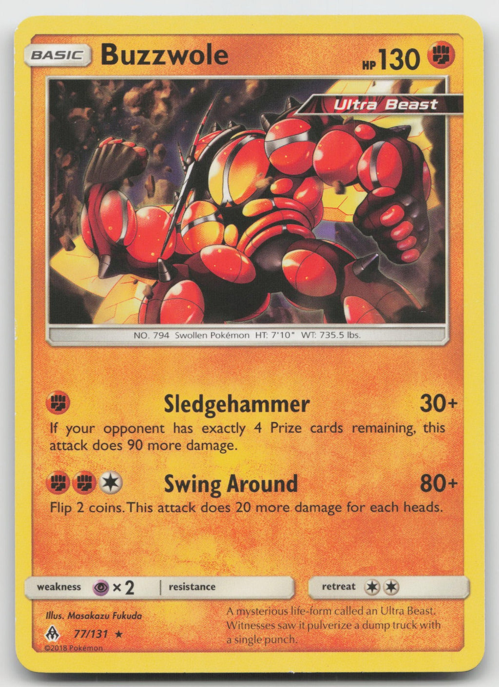 Buzzwole Rare SM - Forbidden Light 77/131 VLP