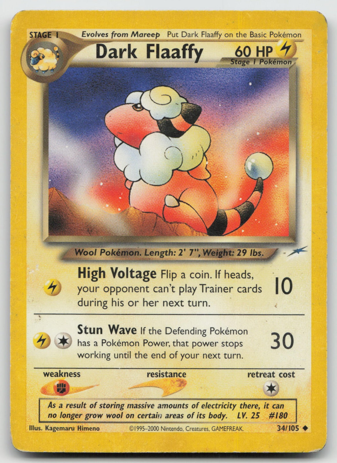Dark Flaaffy Uncommon Unlimited Neo Destiny 34/105 DMG