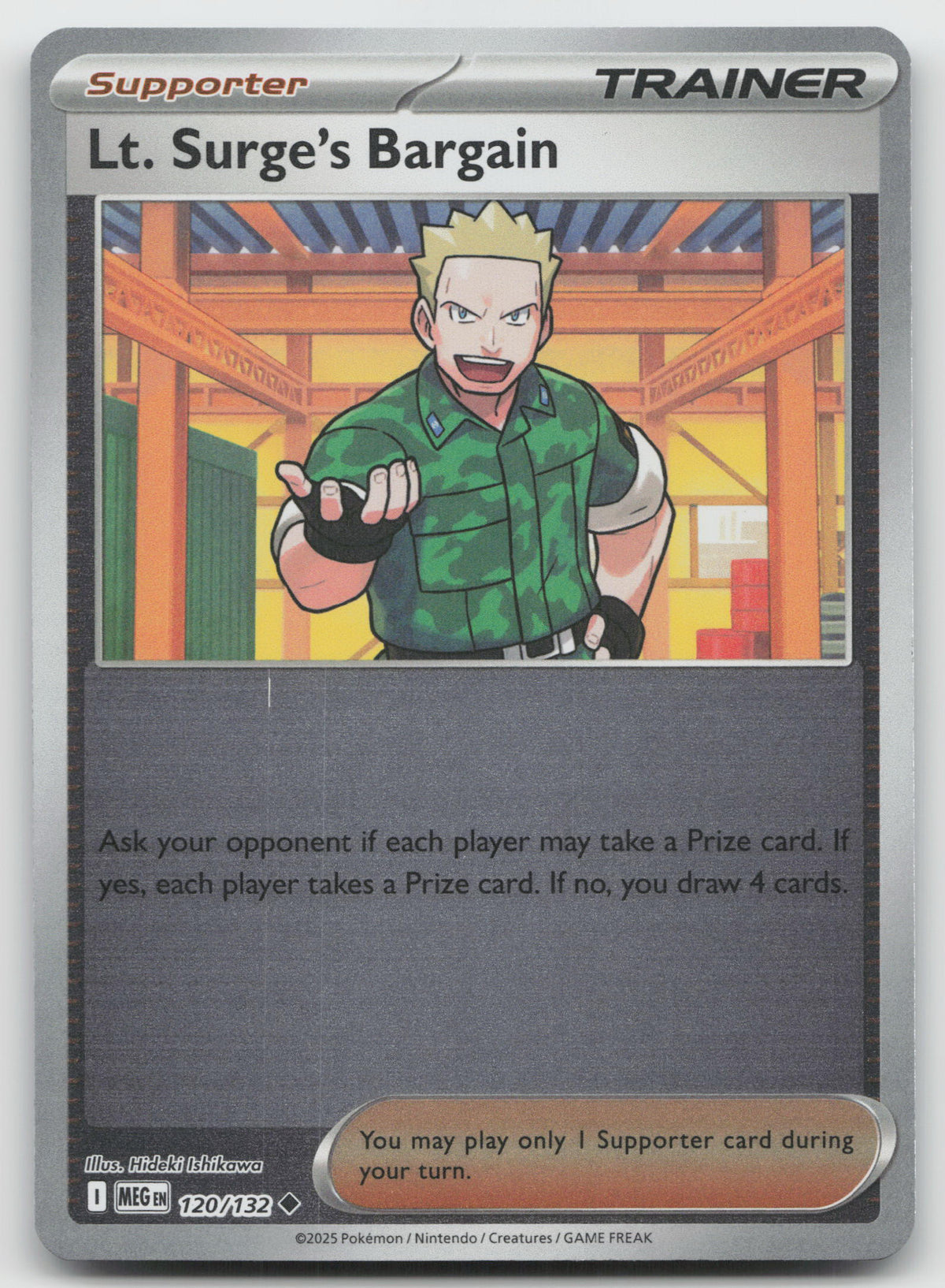 Lt. Surge's Bargain Uncommon Reverse Holo ME01: Mega Evolution 120/132 NM