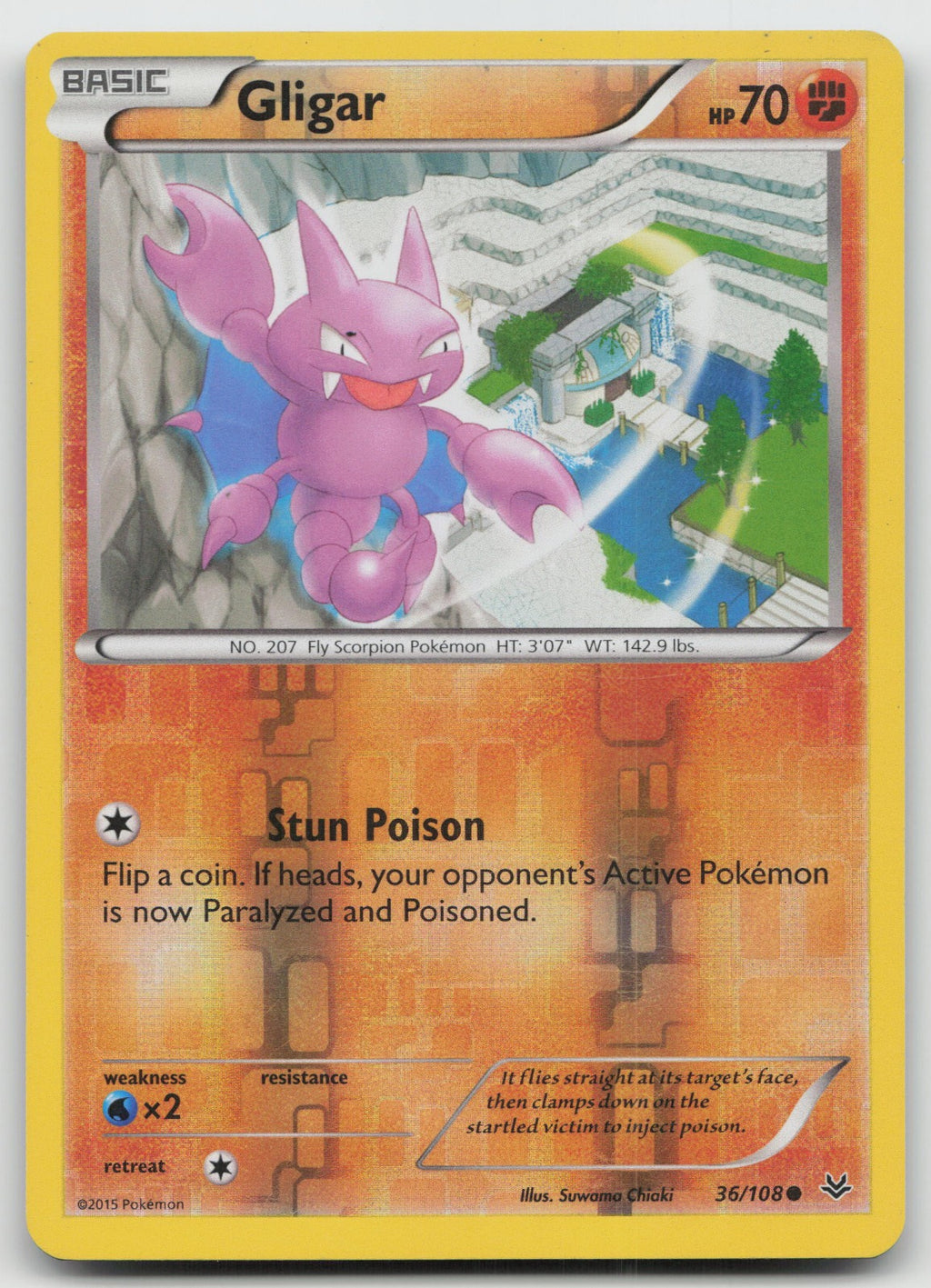 Gligar Common Reverse Holo XY - Roaring Skies 36/108 LP