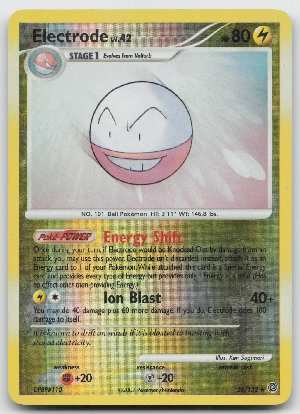 Electrode Rare Reverse Holo Secret Wonders 26/132 MP