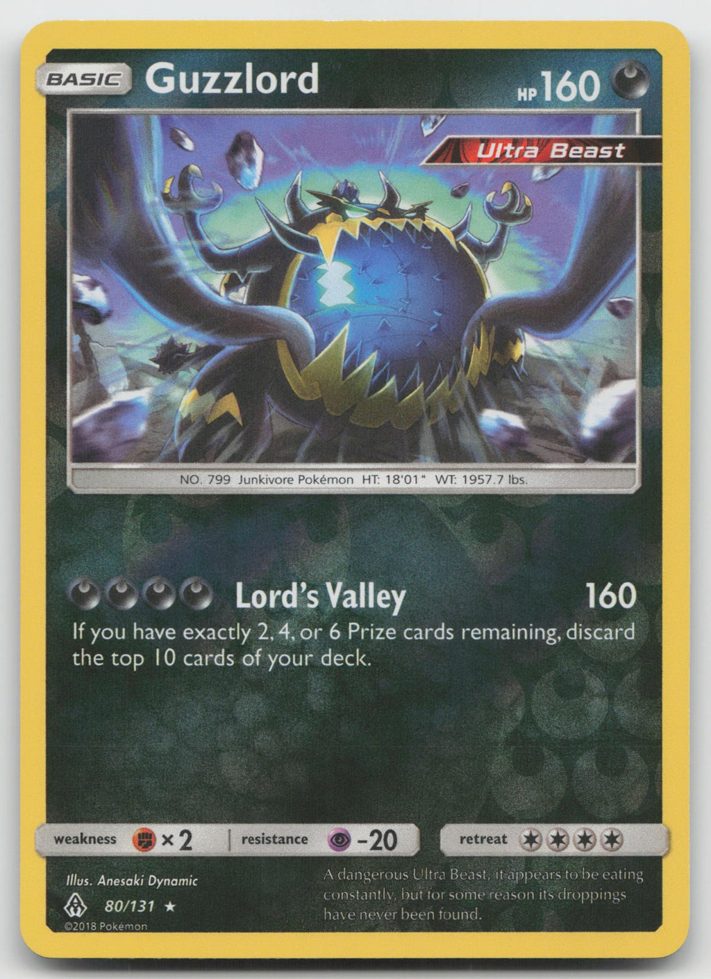 Guzzlord Reverse Holo Rare SM - Forbidden Light 80/131 LP