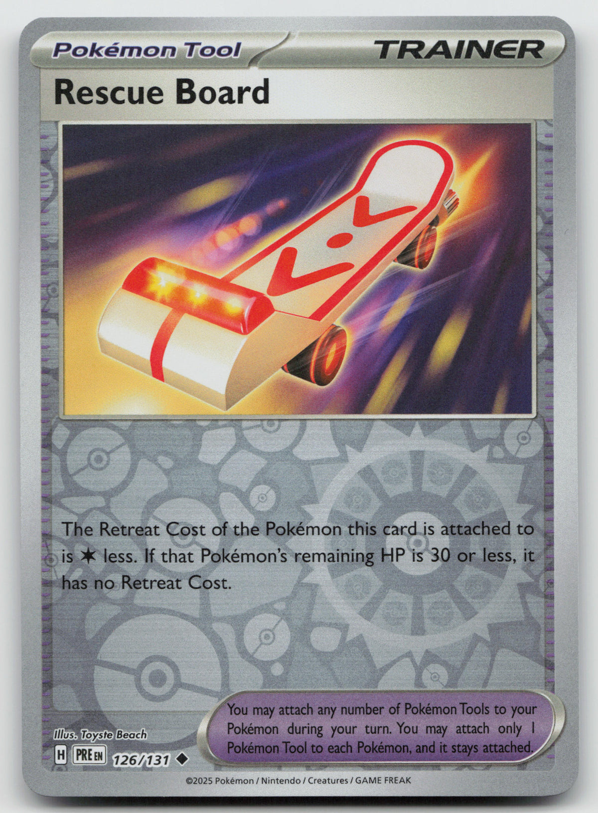 Rescue Board Uncommon Reverse Holo SV: Prismatic Evolutions 126/131 NM